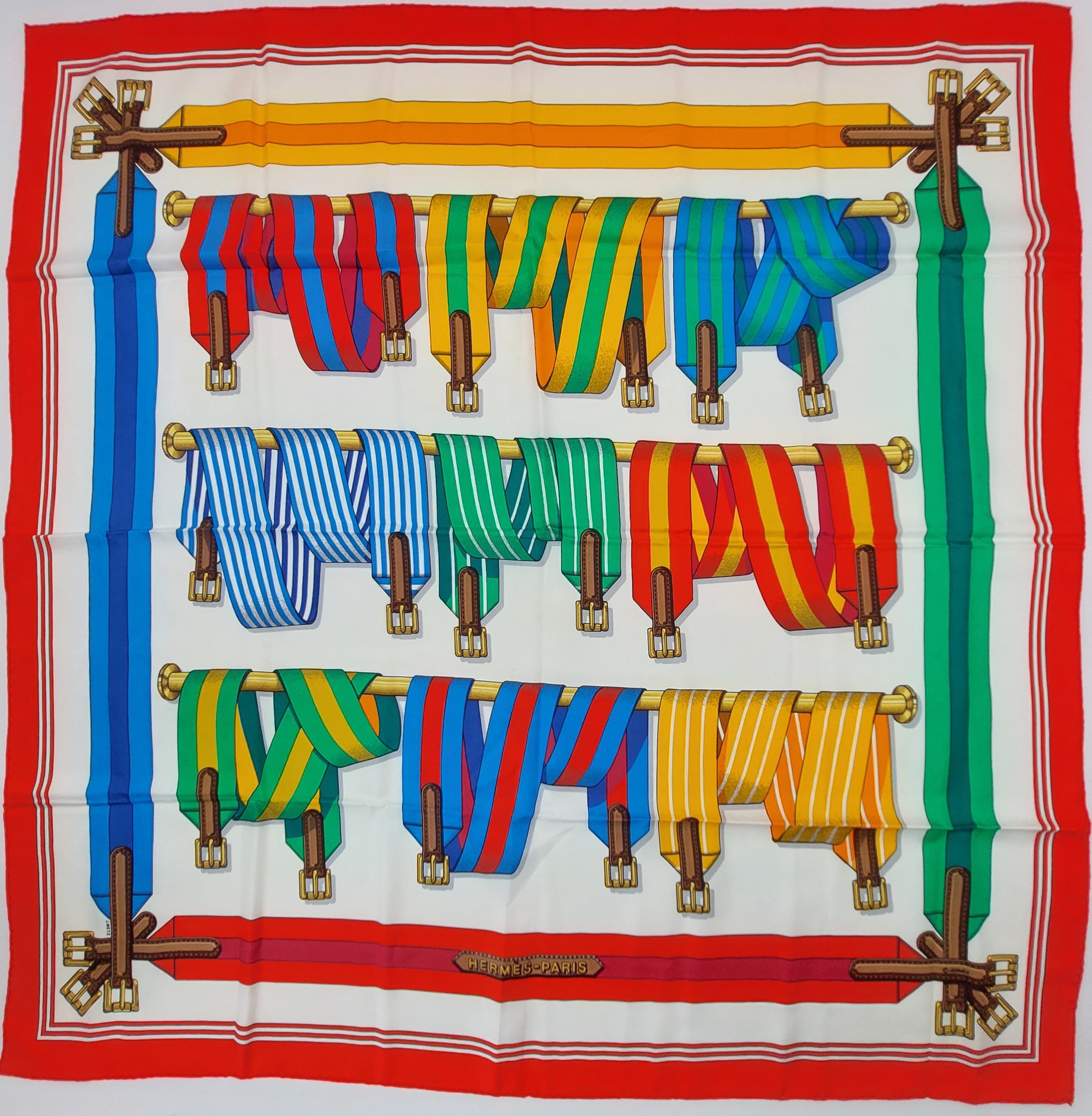 Hermès silk scarf Les Sangles