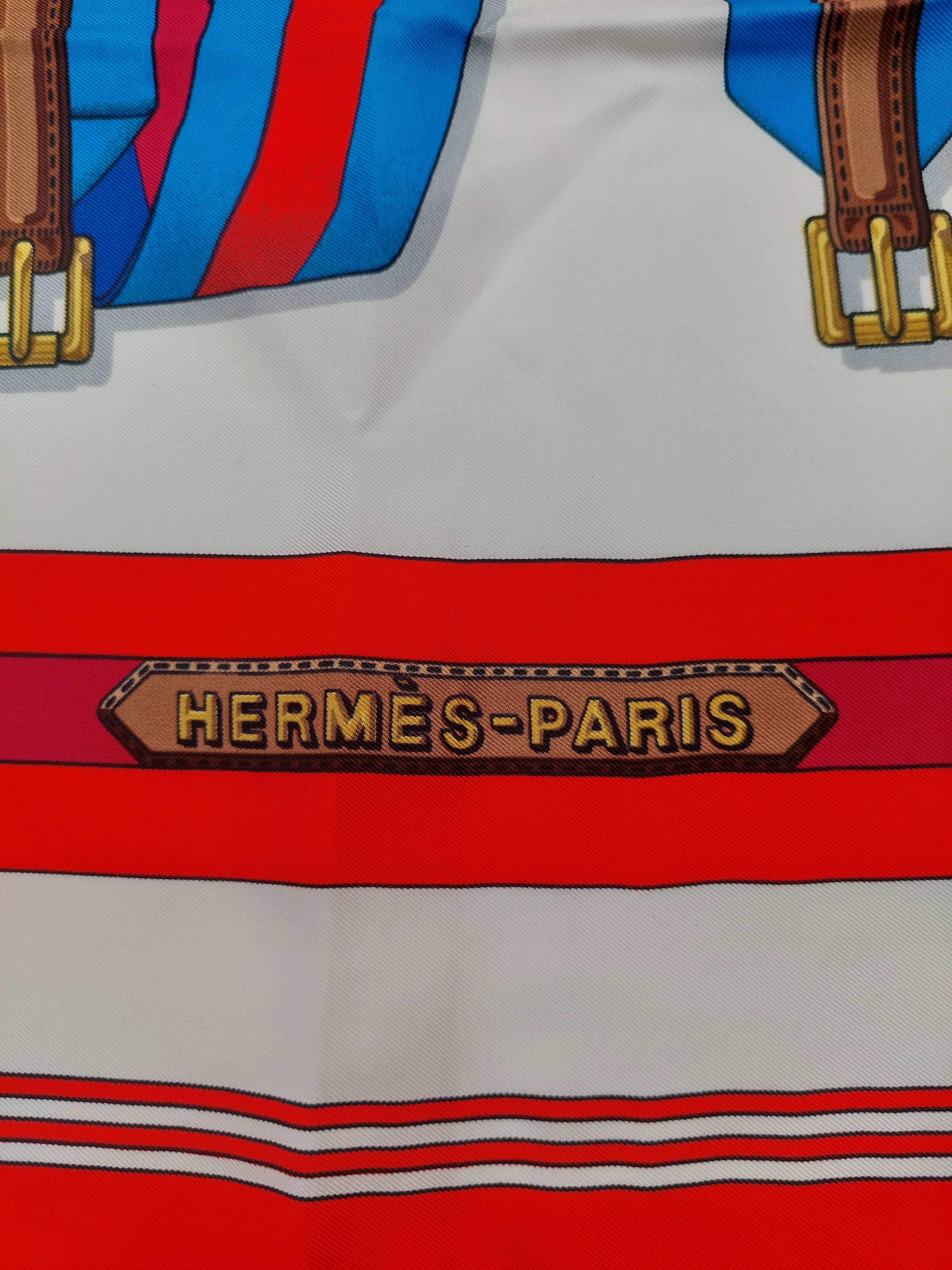 Hermès silk scarf Les Sangles