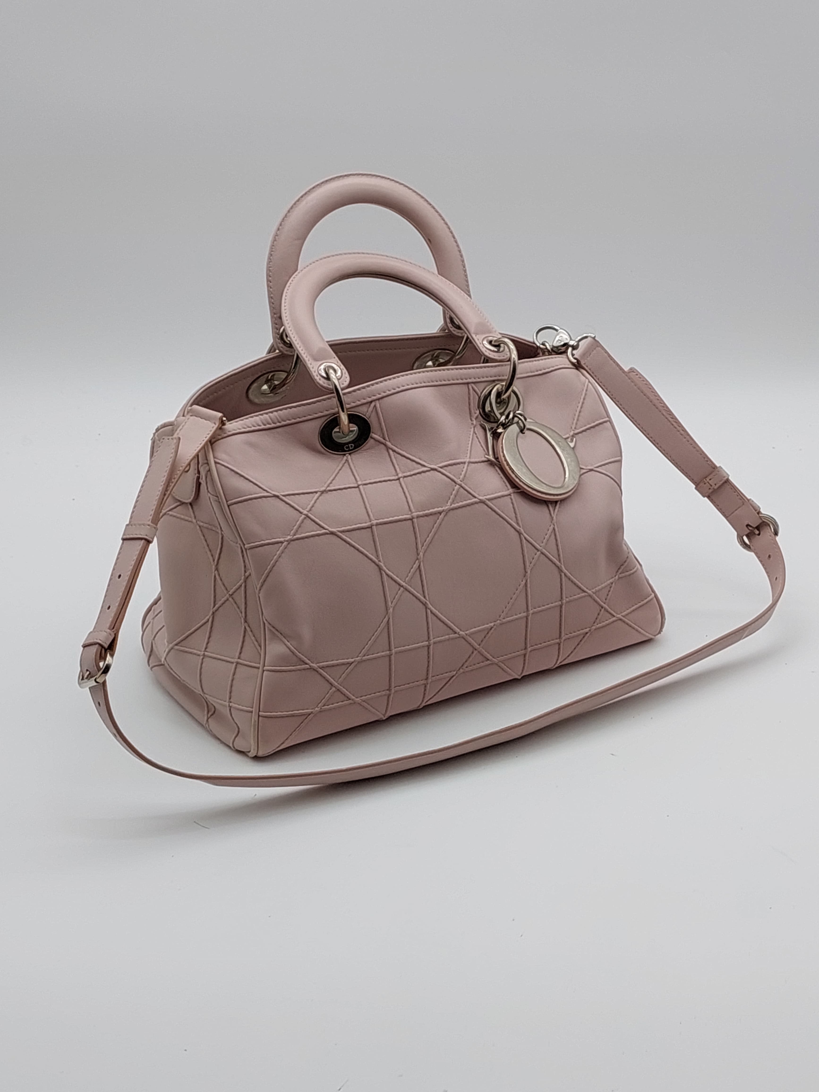 Dior Blush Pink Cannage Leather Grand Polochon