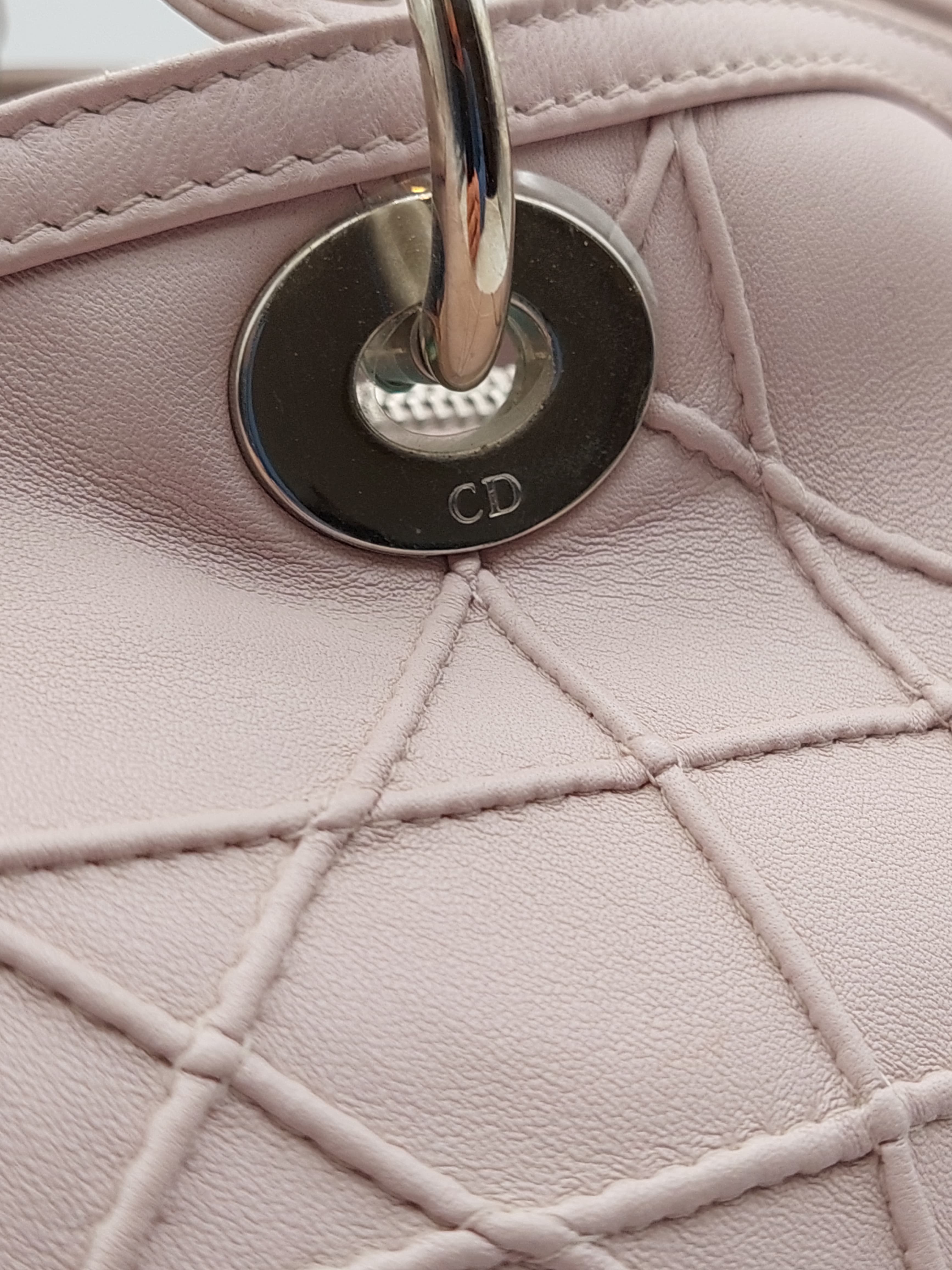 Dior Blush Pink Cannage Leather Grand Polochon