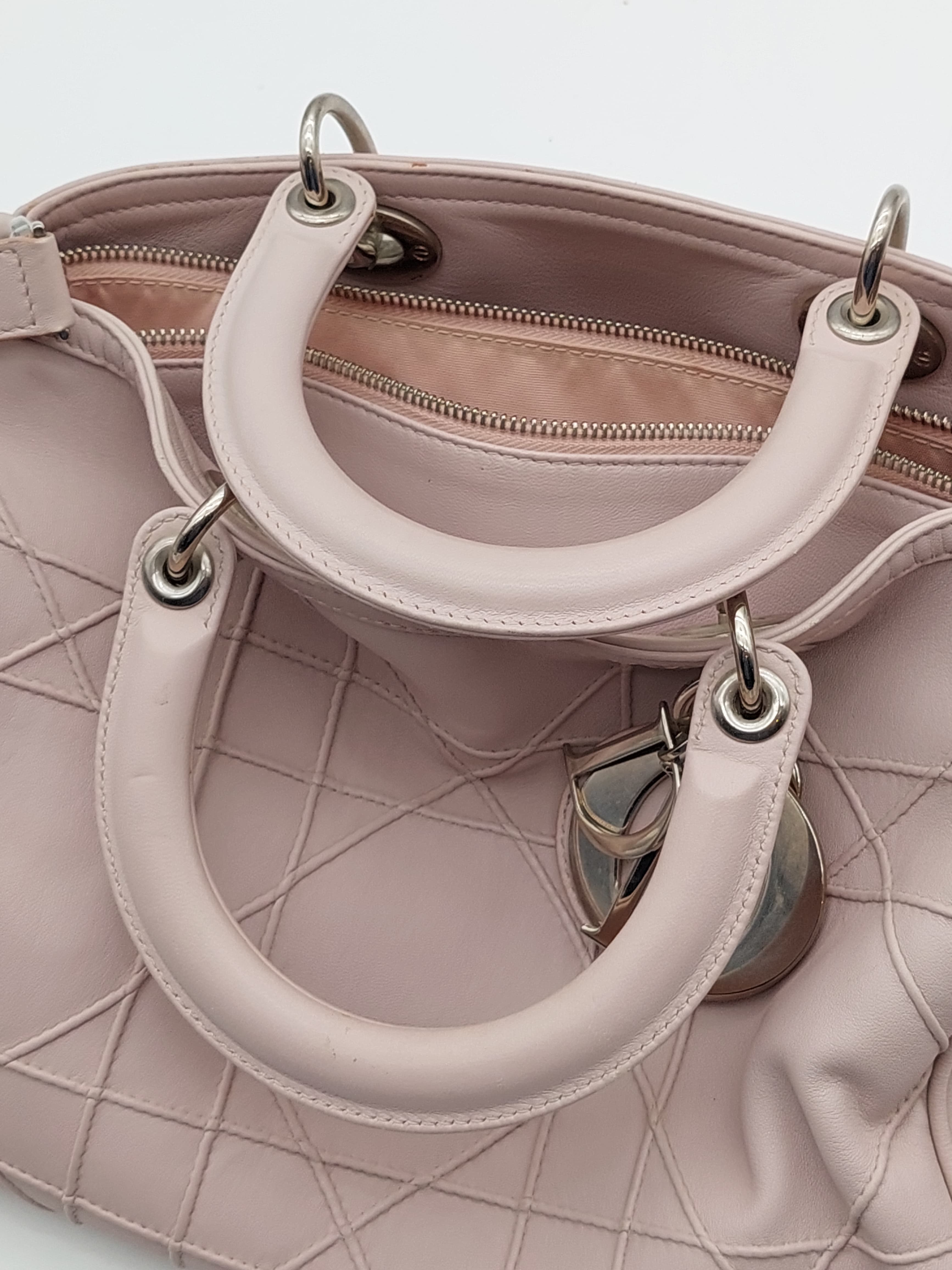 Dior Blush Pink Cannage Leather Grand Polochon
