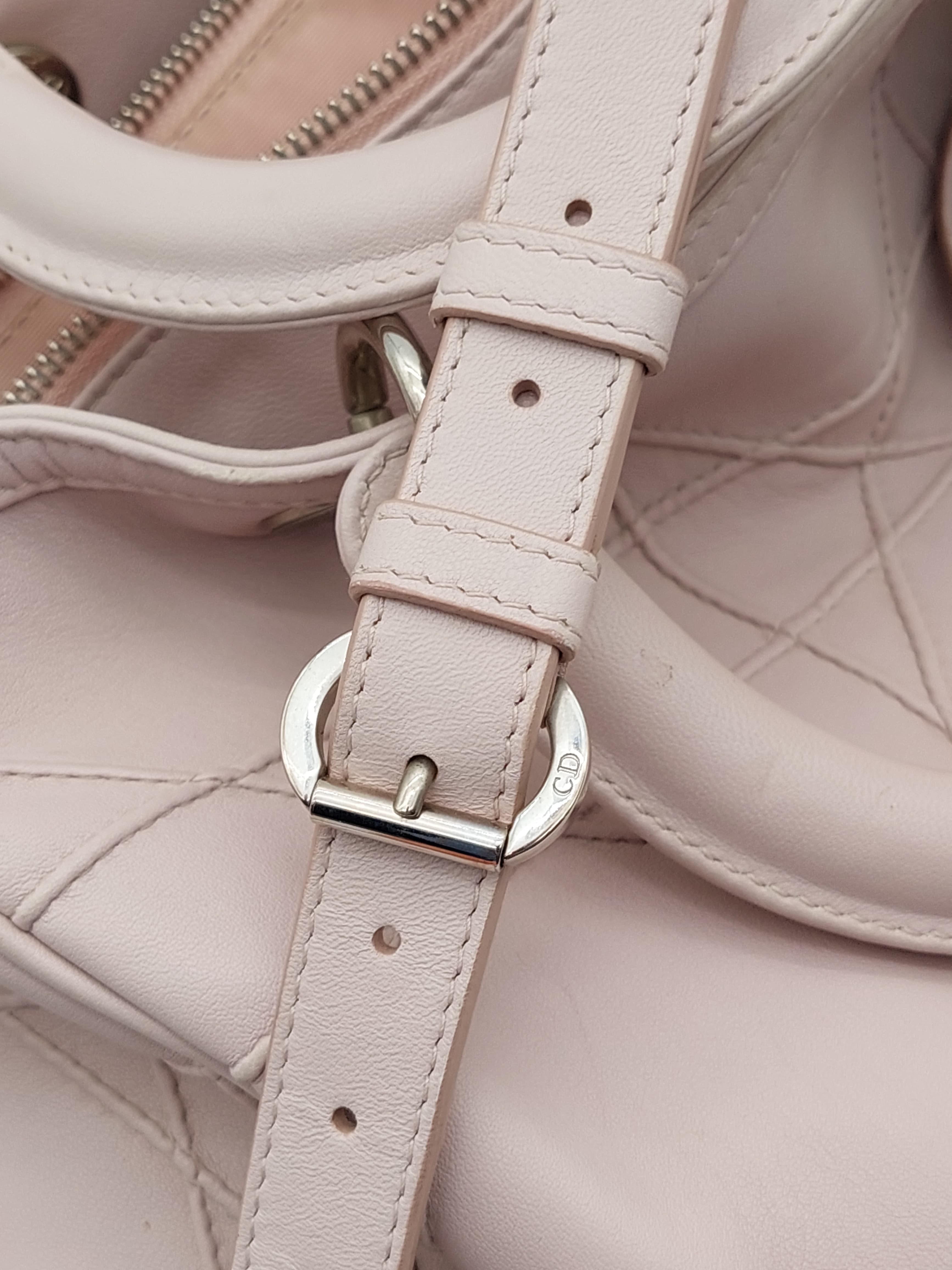 Dior Blush Pink Cannage Leather Grand Polochon