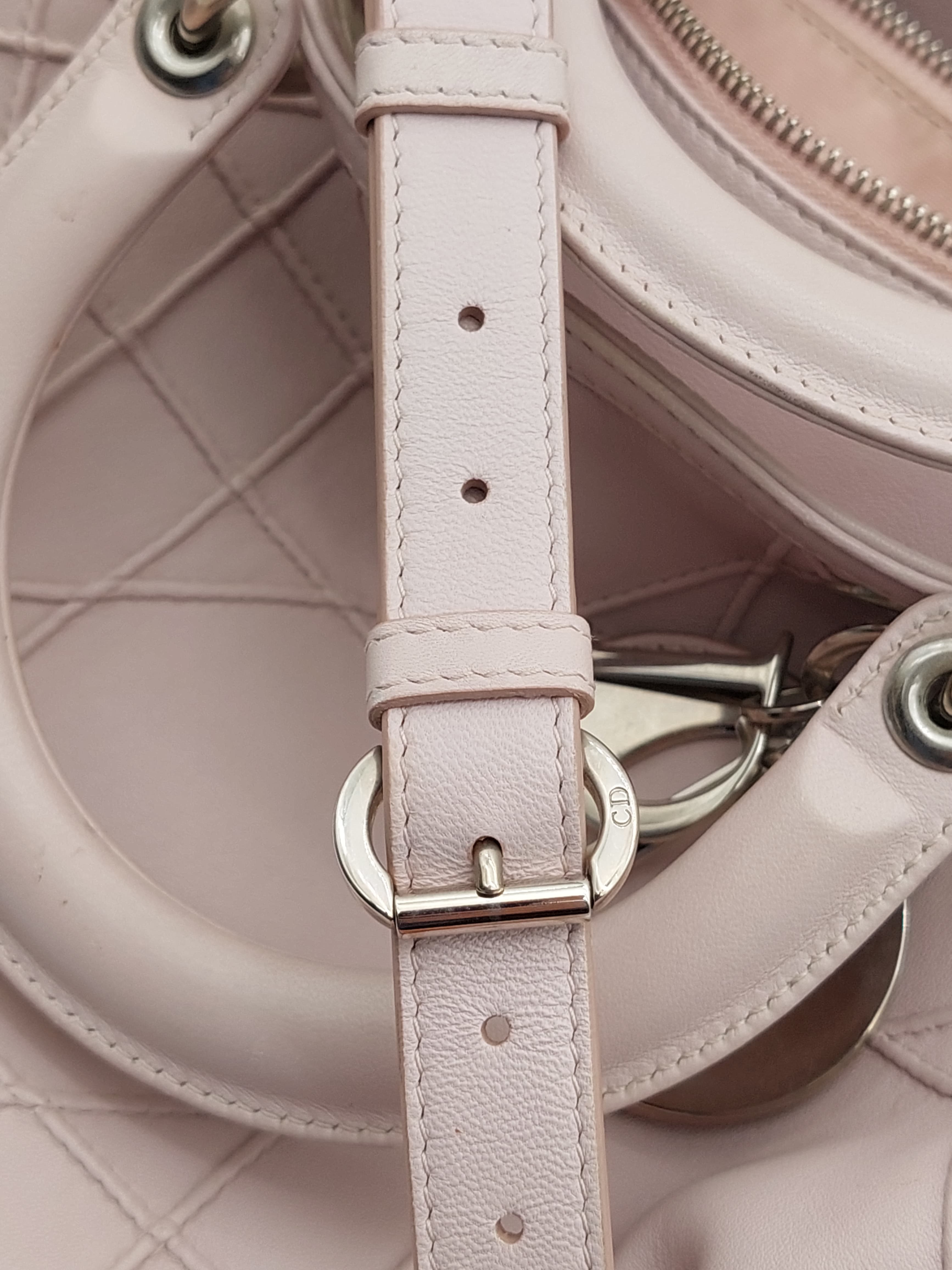 Dior Blush Pink Cannage Leather Grand Polochon