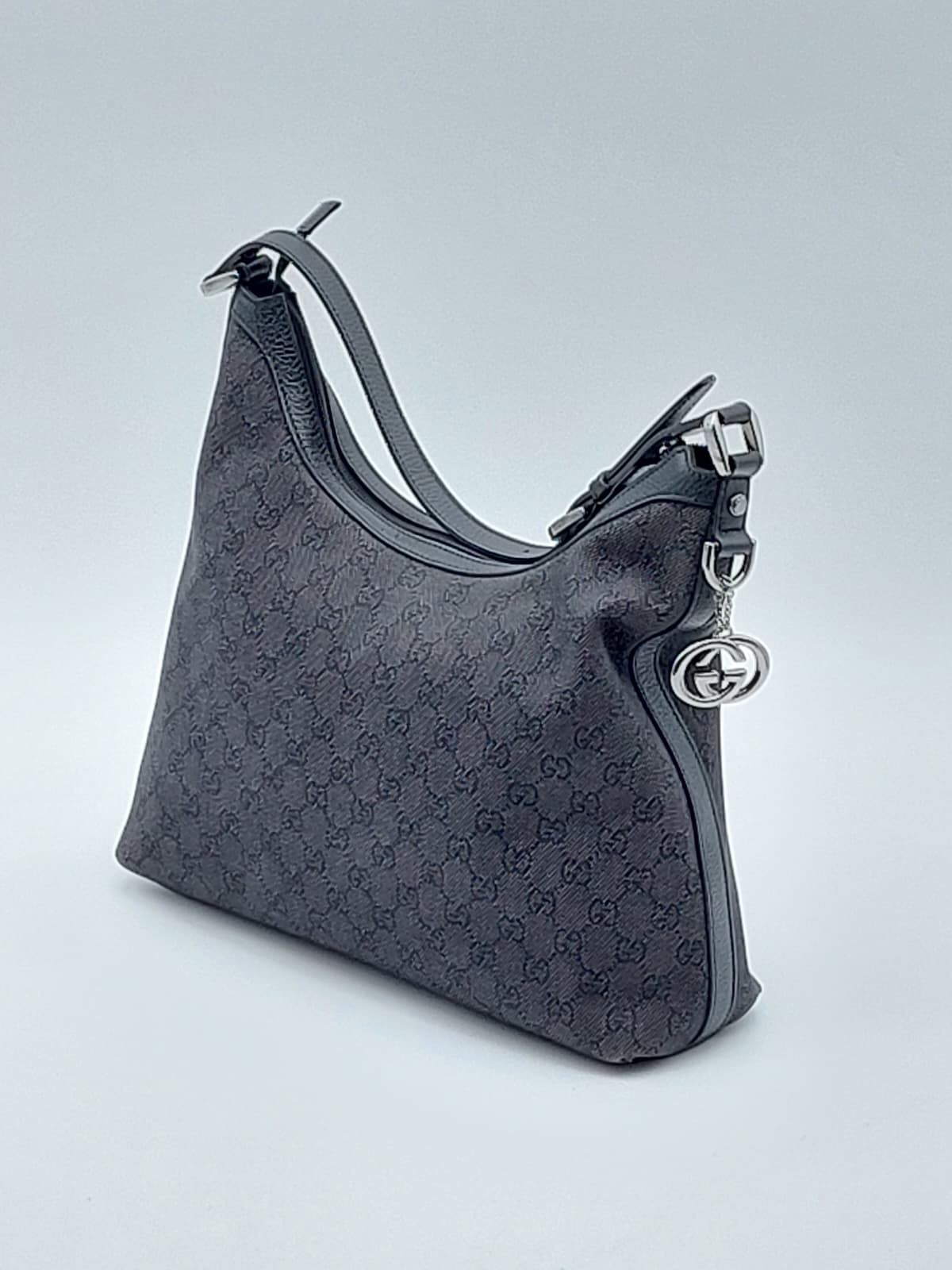 GG Canvas Hobo black/grey