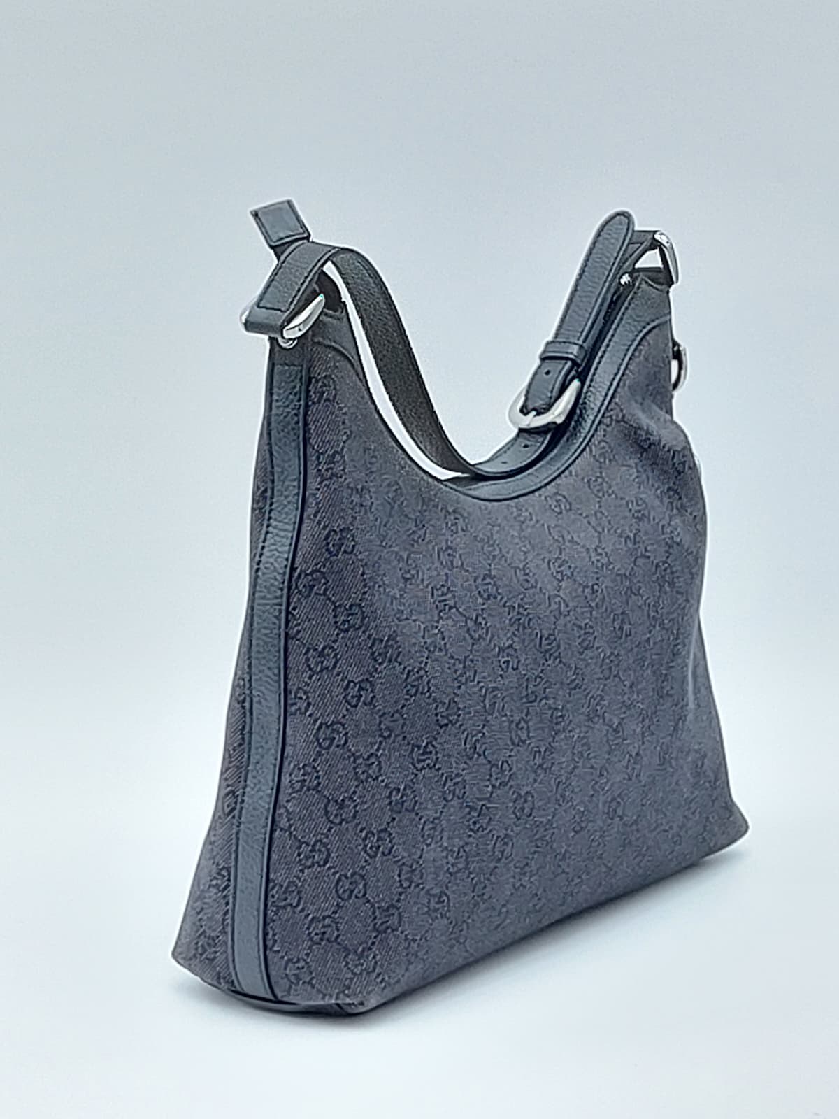 GG Canvas Hobo black/grey