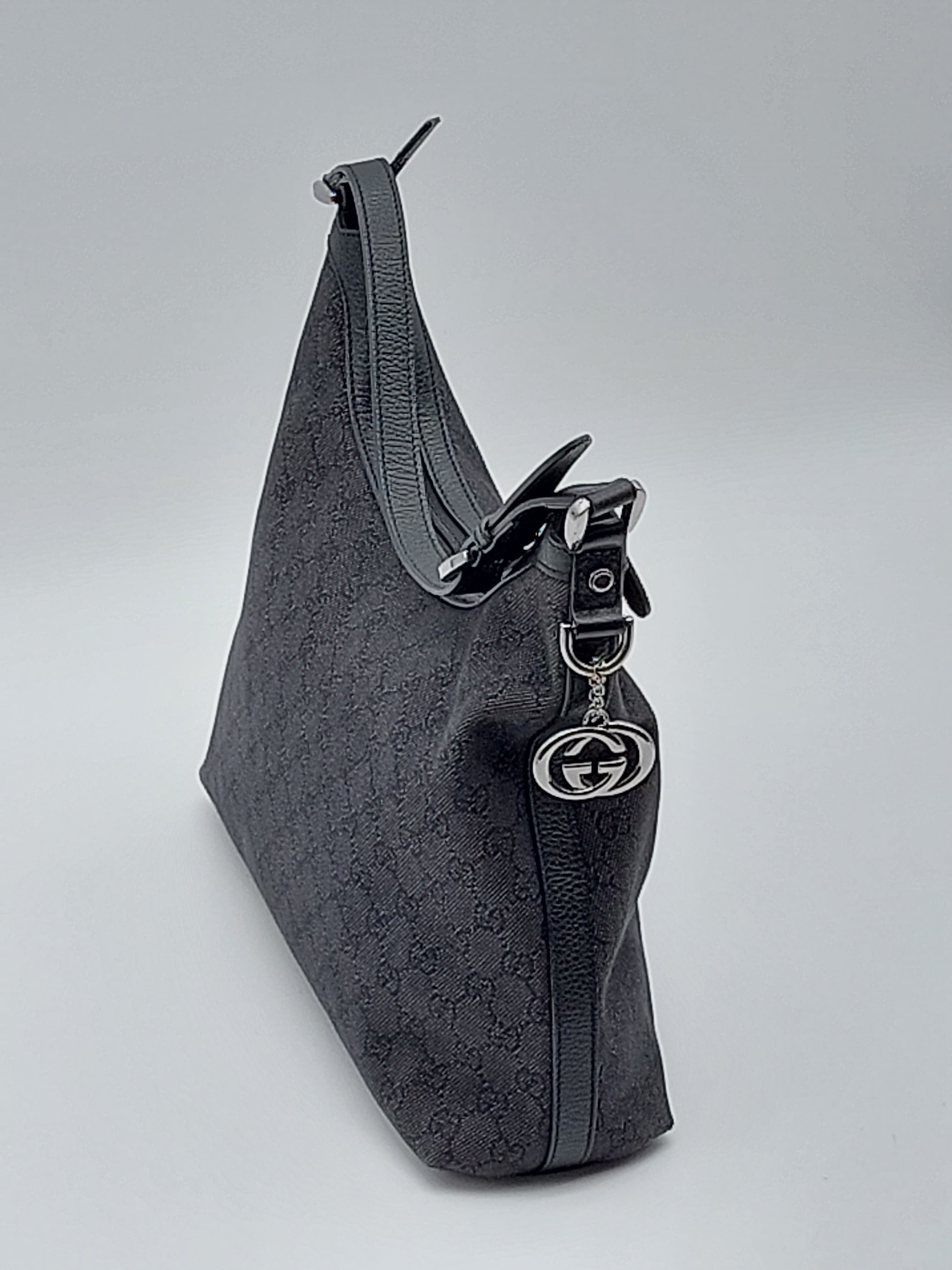 GG Canvas Hobo black/grey