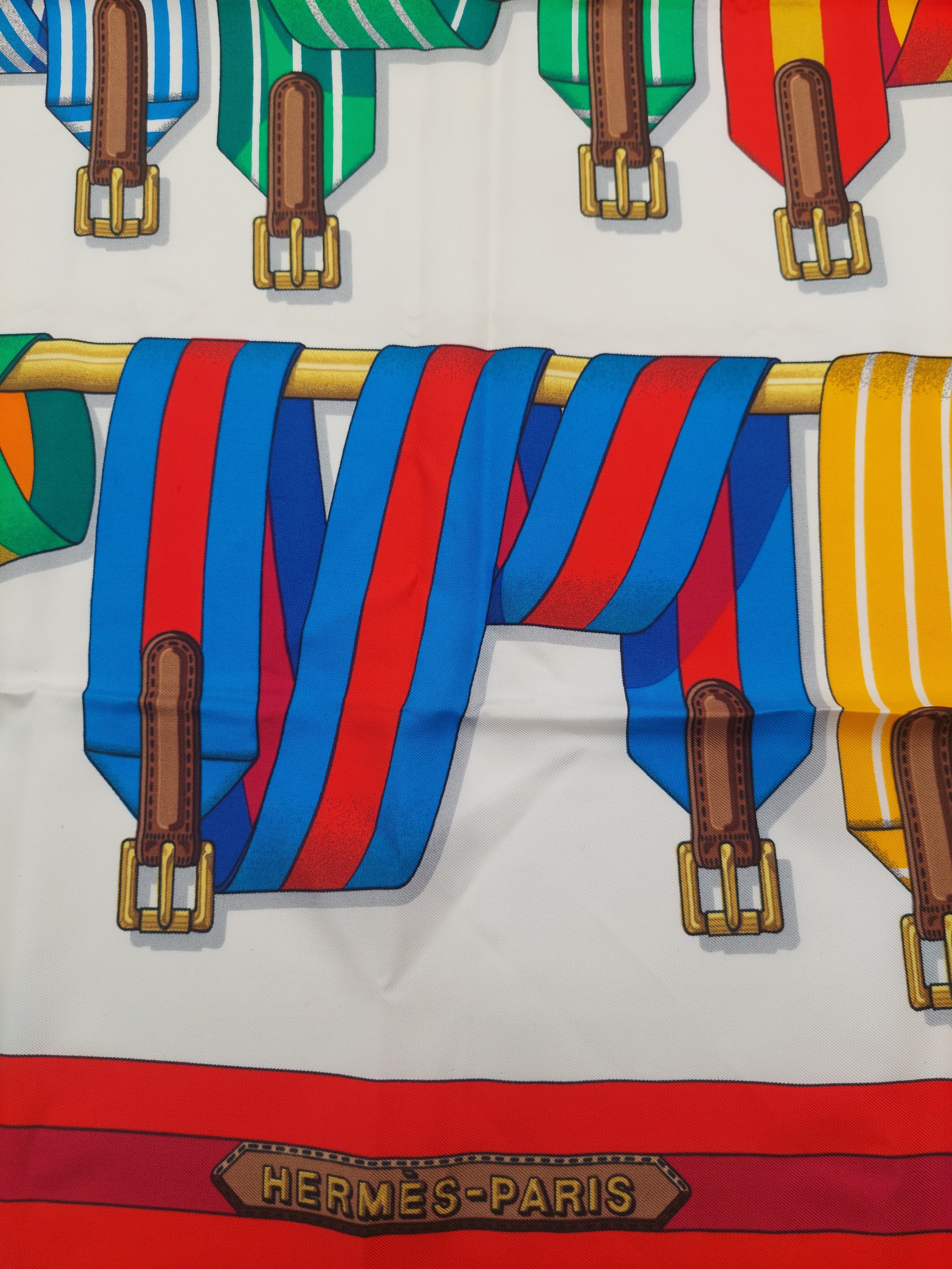Hermès silk scarf Les Sangles