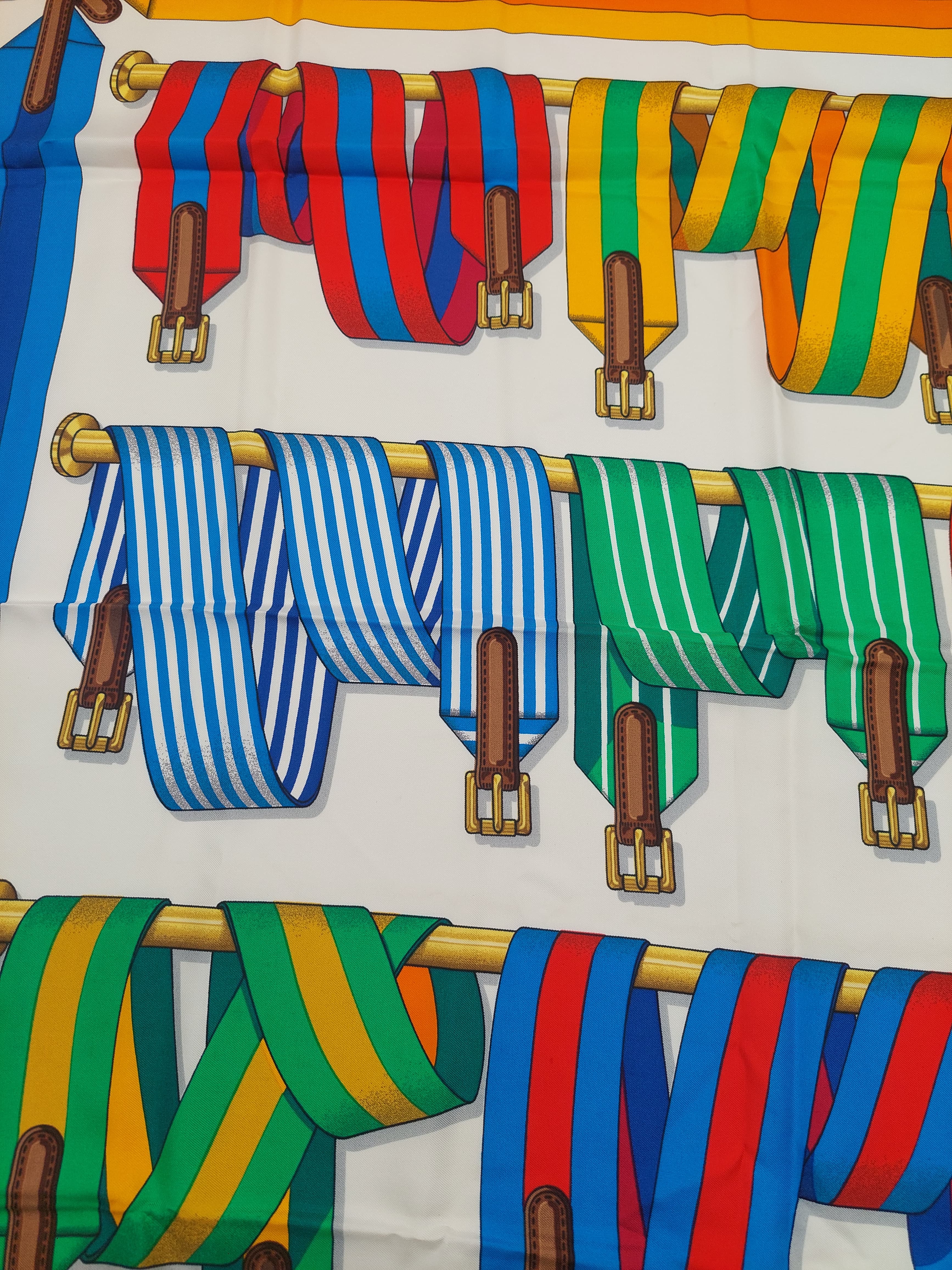 Hermès silk scarf Les Sangles