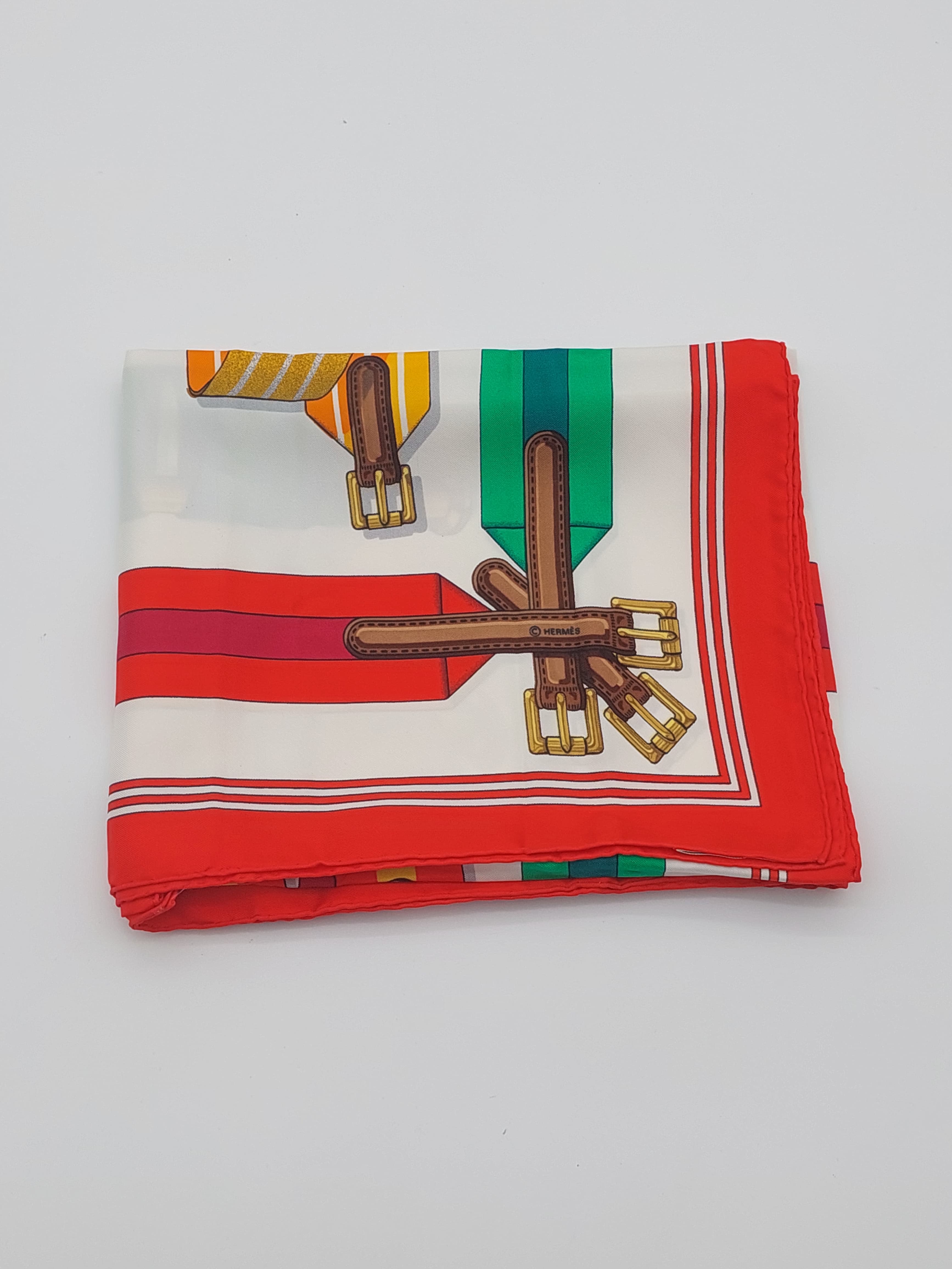 Hermès silk scarf Les Sangles