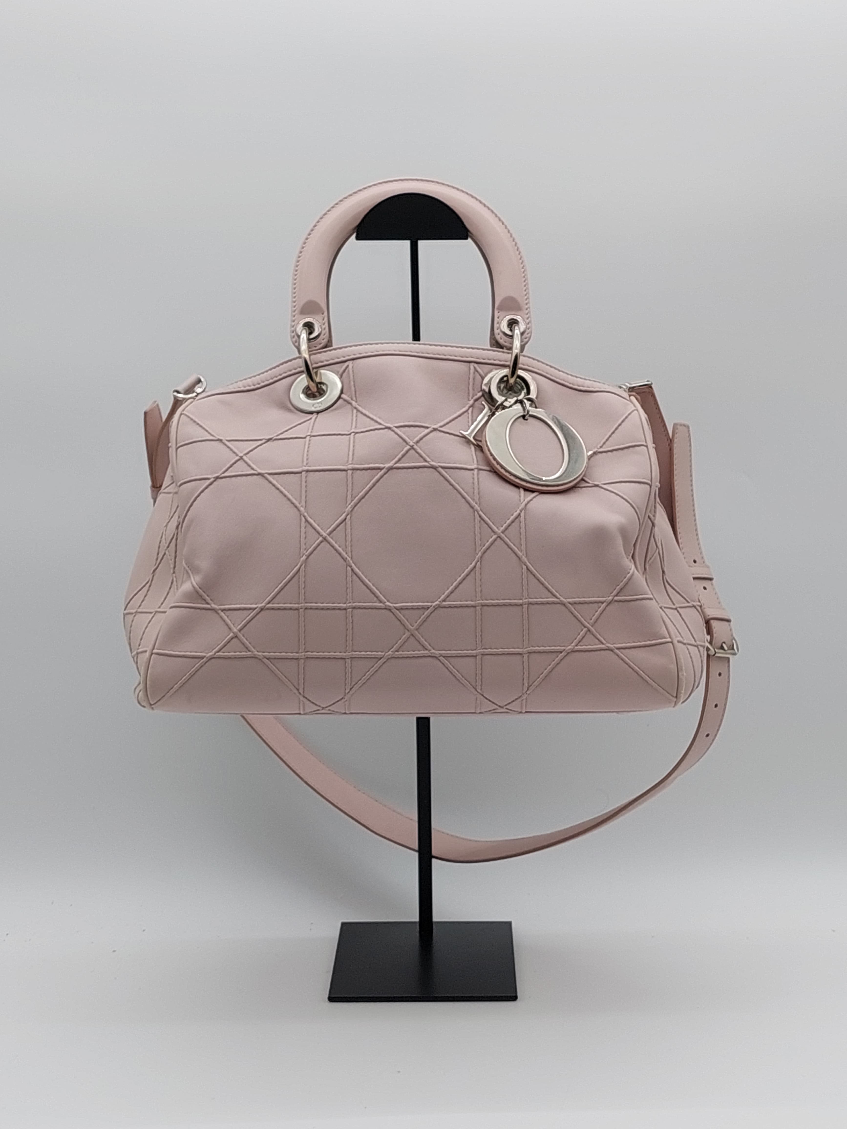 Dior Blush Pink Cannage Leather Grand Polochon