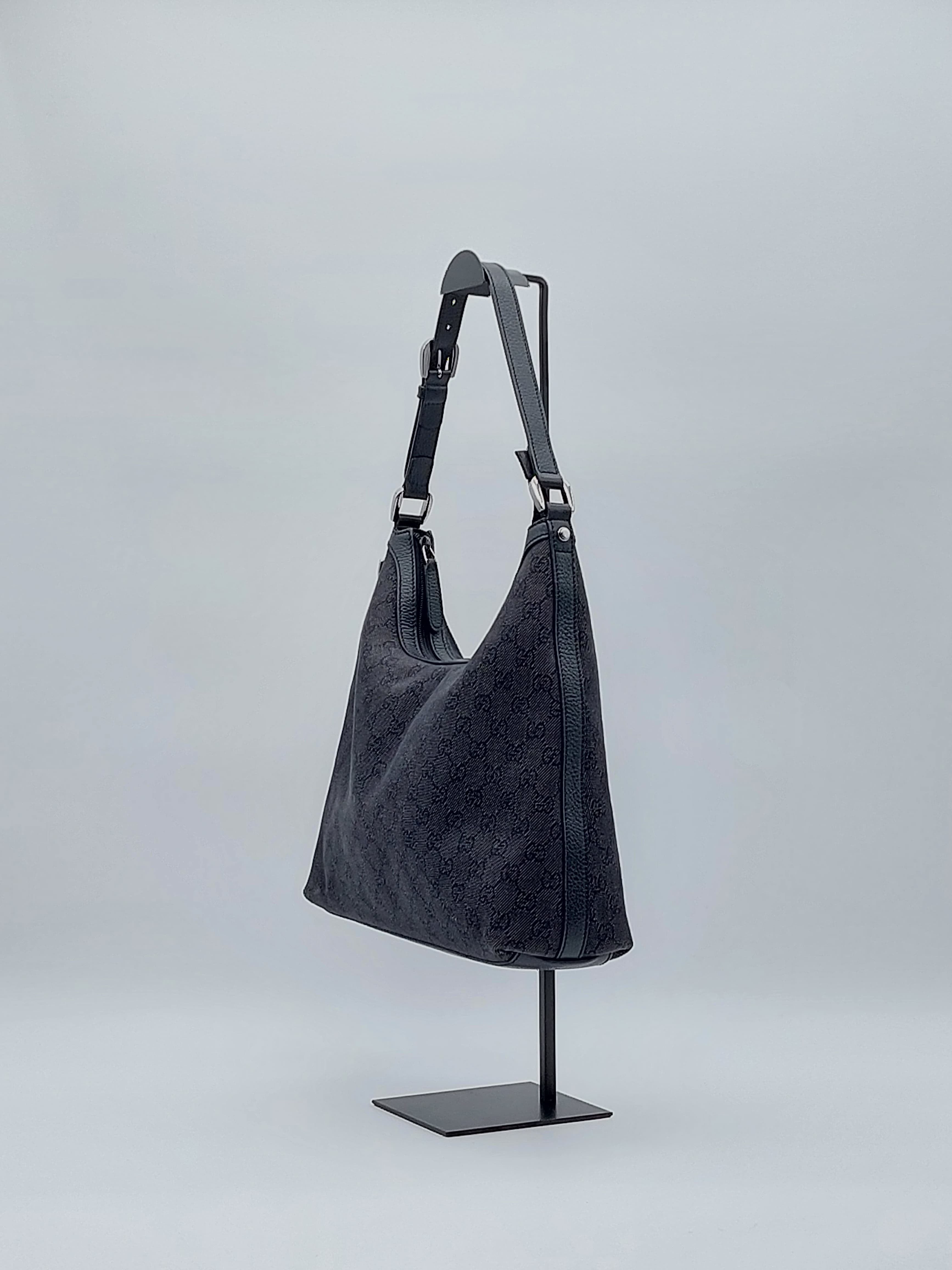 GG Canvas Hobo black/grey