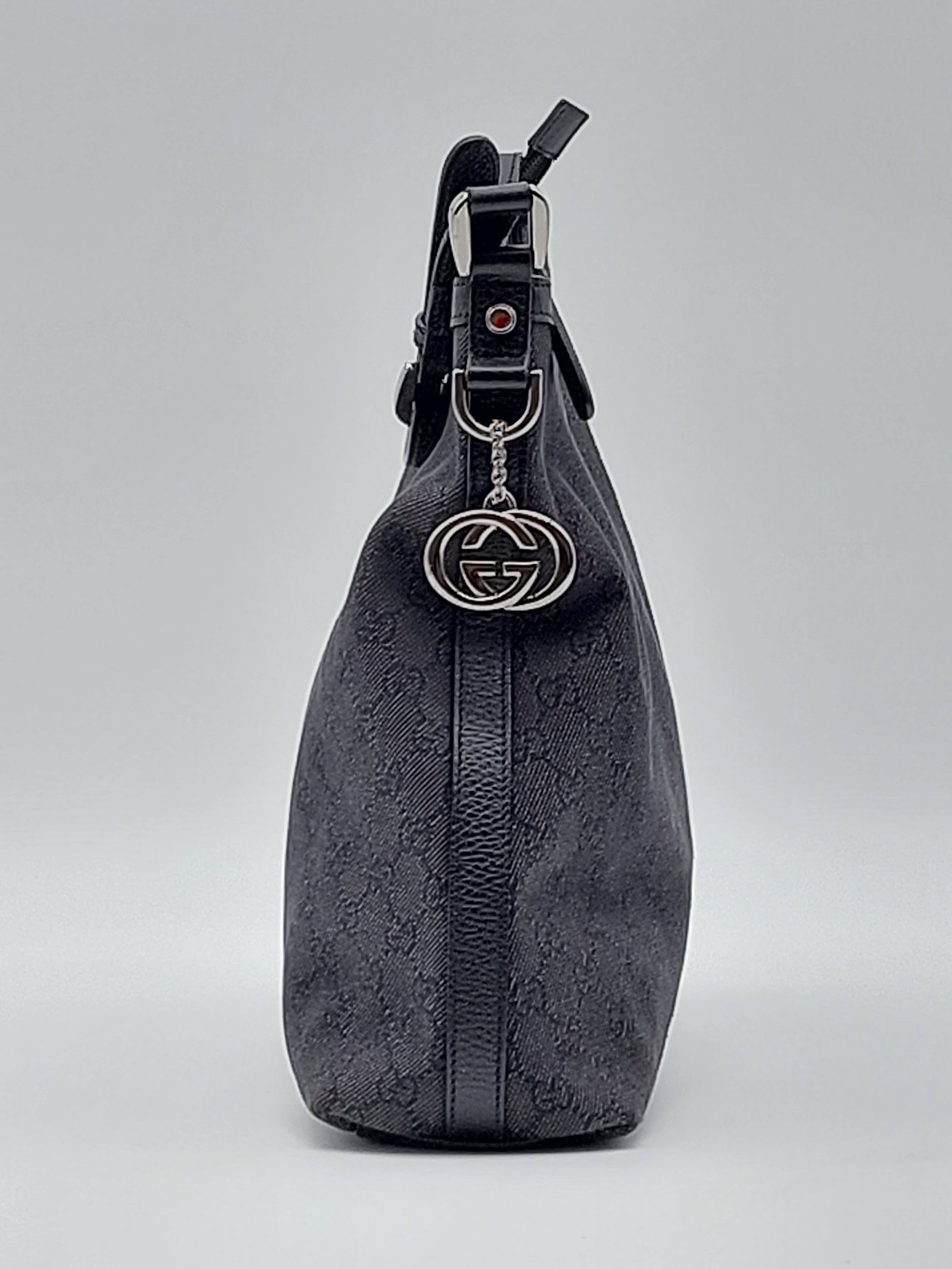 GG Canvas Hobo black/grey