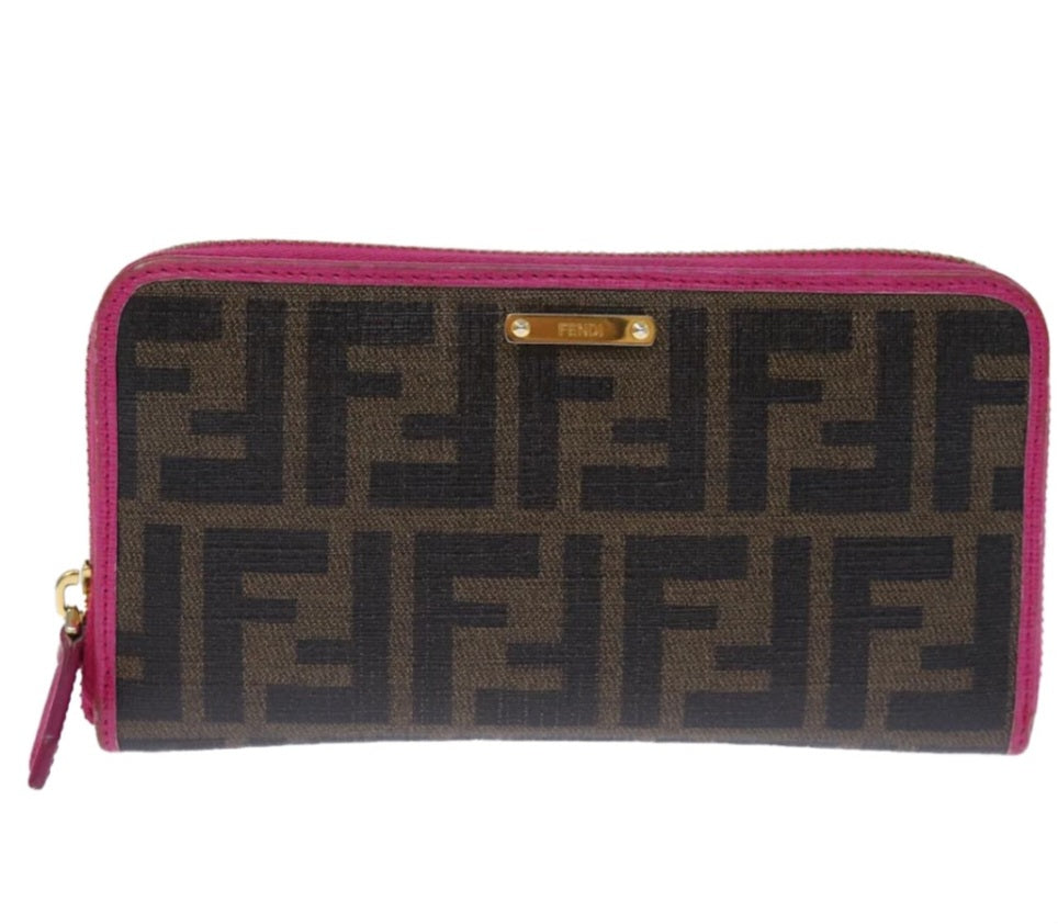 Fendi Zip Around Zucca Wallet