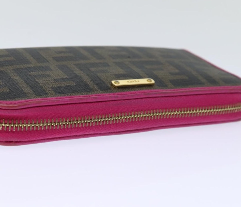 Fendi Zip Around Zucca Wallet