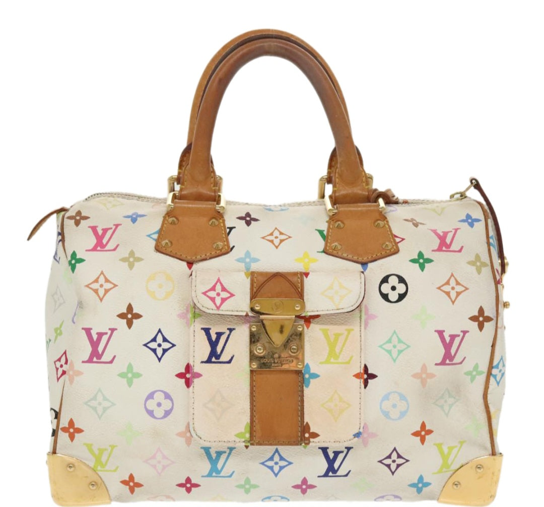 Louis Vuitton Speedy 30 Multicolor White