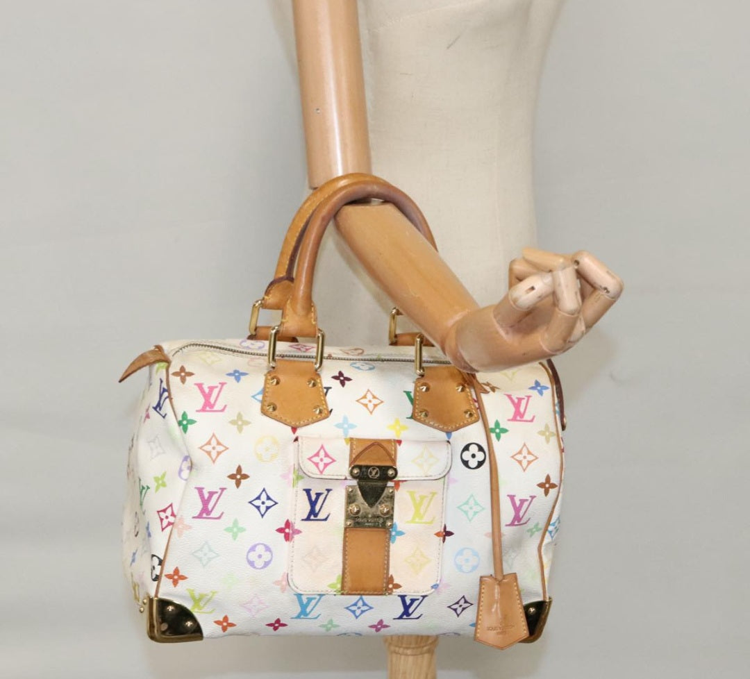 Louis Vuitton Speedy 30 Multicolor White